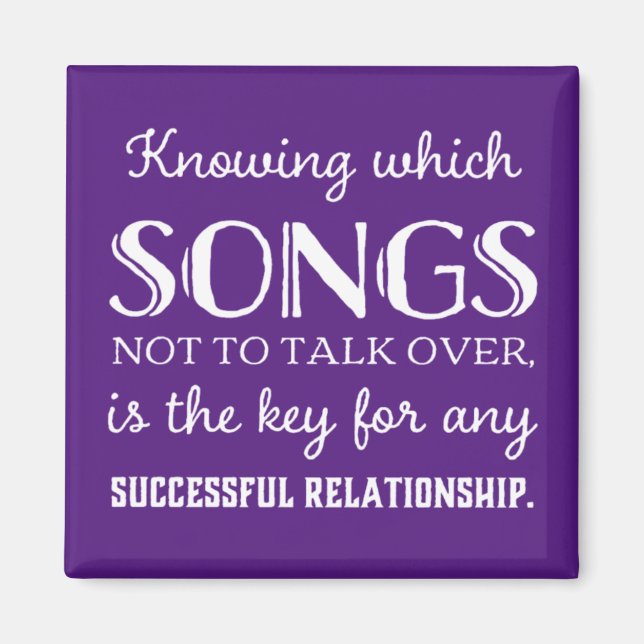 Wissen, über welche Lieder nicht zu reden sind Magnet (Vorne)