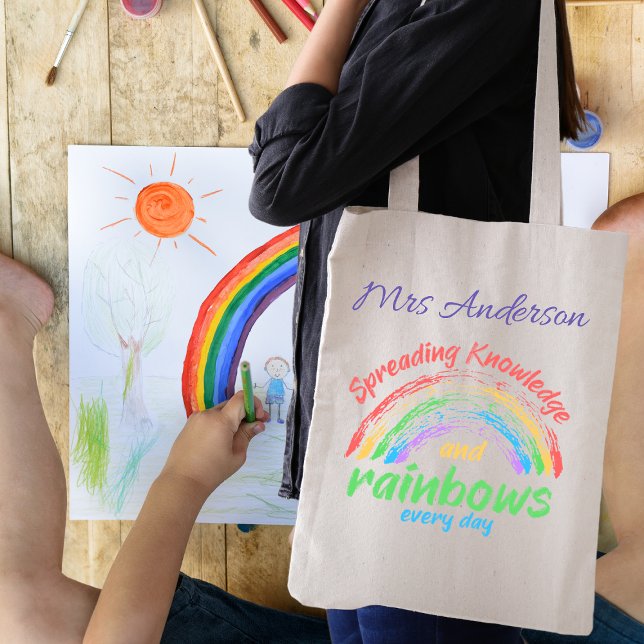 Wissen und Rainbows farbenfrohe Lehrergeschenke Tragetasche (Von Creator hochgeladen)