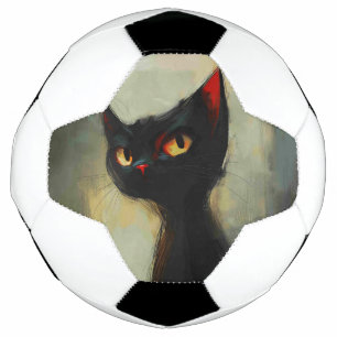 Wissende Schwarze Ninja-Katze Fußball