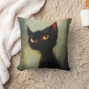 Wissende Schwarze Ninja-Katze Kissen