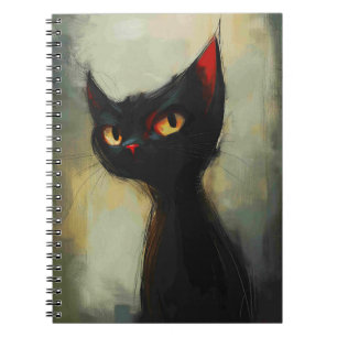 Wissende Schwarze Ninja-Katze Notizblock