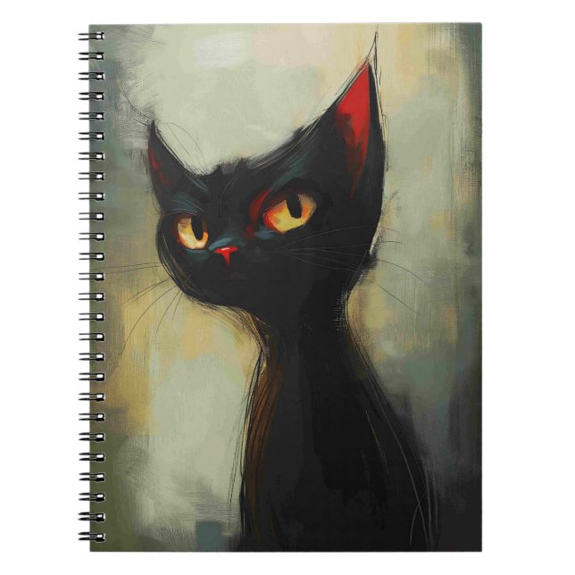 Wissende Schwarze Ninja-Katze Notizblock (Vorderseite)