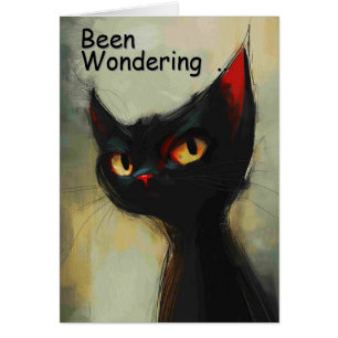 Wissender Schwarzer Ninja-Kater Wondering