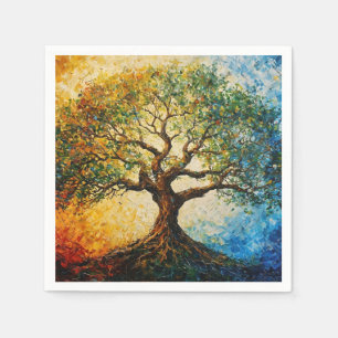 Wissensbaum - Ölgemälde Serviette