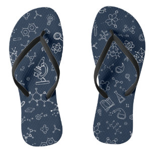Wissenschaft / Chemie Doodle-Muster Flip Flops