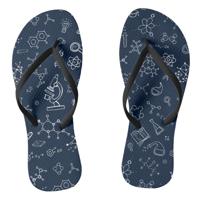 Wissenschaft / Chemie Doodle-Muster Flip Flops (Fußbett)