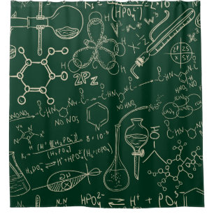 Wissenschaft, Chemie, vintage Labor Muster Duschvorhang