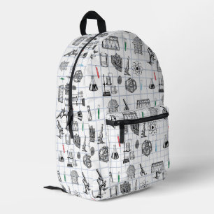 Wissenschaft Chemie Wissenschaftler Muster Zurück Bedruckter Rucksack