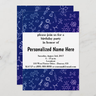 Wissenschaft / Chemie Zeichnend Muster Einladung