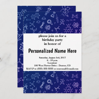 Wissenschaft / Chemie Zeichnend Muster Einladung