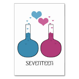 Wissenschaft der Liebe Hochzeitskarte Tischnummer