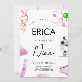 Wissenschaft - Einladung für Mädchen am Geburtstag