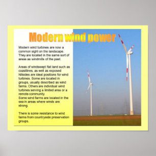 Wissenschaft, Energie, Strom, moderner Wind-Power Poster