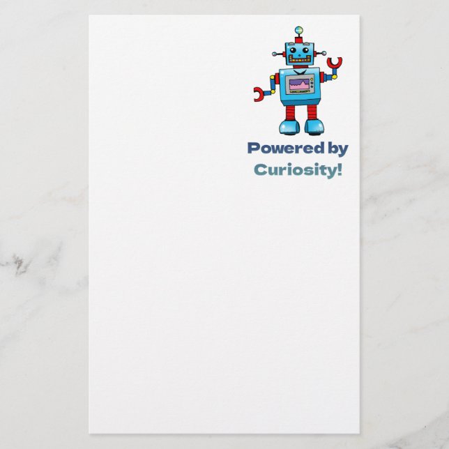 Wissenschaft für Kinder - Roboter Briefpapier (Vorderseite)