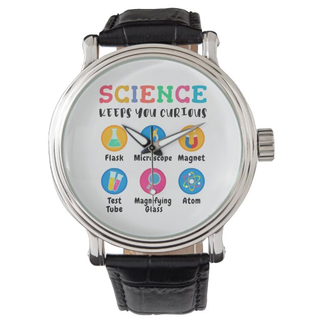 Wissenschaft hält dich neugierig armbanduhr (Vorderseite)