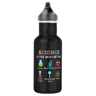 Wissenschaft hält dich neugierig edelstahlflasche