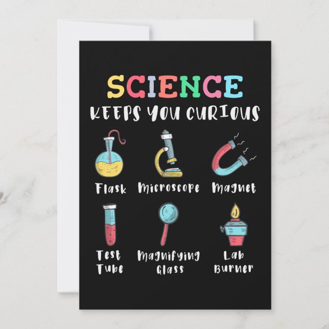 Wissenschaft hält dich neugierig einladung (Vorderseite)