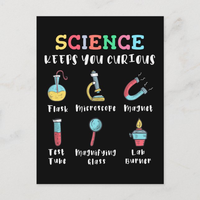 Wissenschaft hält dich neugierig postkarte (Vorderseite)