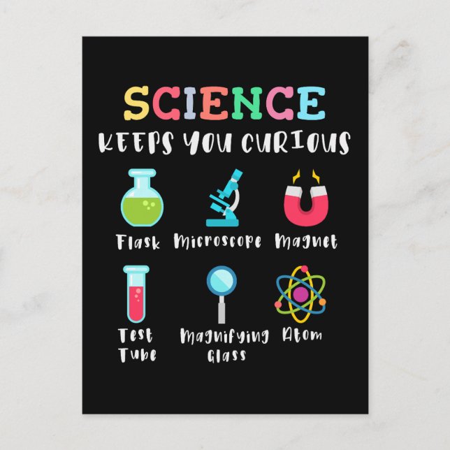Wissenschaft hält dich neugierig postkarte (Vorderseite)