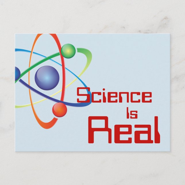 Wissenschaft ist echte Postkarte (Vorderseite)
