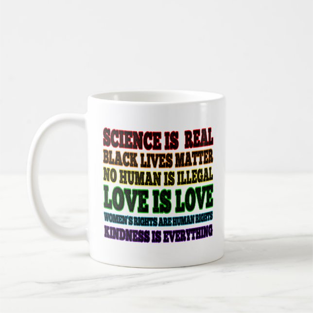 Wissenschaft ist eine echte schwarze Lebensfrage Kaffeetasse (Links)
