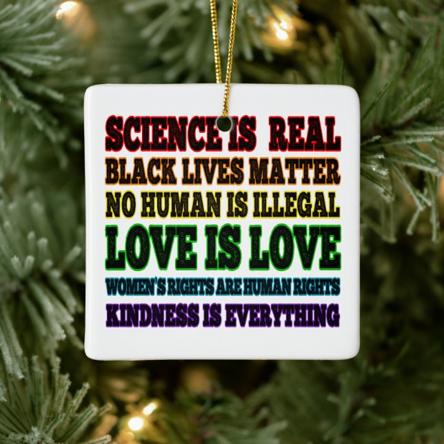 Wissenschaft ist eine echte schwarze Lebensfrage Keramikornament (Baum)