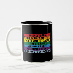 Wissenschaft ist eine echte schwarze Lebensfrage Zweifarbige Tasse