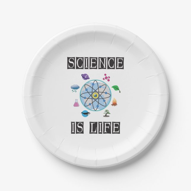 Wissenschaft ist Leben Pappteller (Vorderseite)