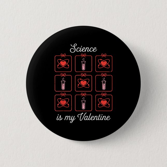 Wissenschaft ist mein Valentinstag Chemie Atom Rea Button (Vorderseite)