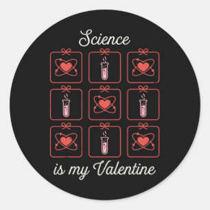 Wissenschaft ist mein Valentinstag Chemie Atom Rea Runder Aufkleber