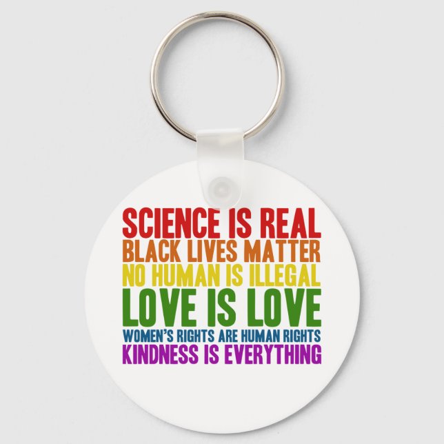Wissenschaft ist real kein Mensch ist illegaler Sc Schlüsselanhänger (Vorderseite)