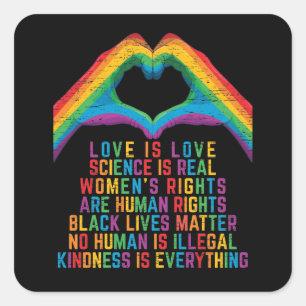 Wissenschaft ist real - schwarz Lives Matter Squar Quadratischer Aufkleber