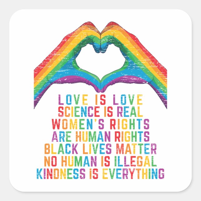 Wissenschaft ist real - schwarze Lebensfrage Quadratischer Aufkleber (Vorderseite)