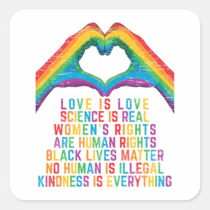 Wissenschaft ist real - schwarze Lebensfrage Quadratischer Aufkleber