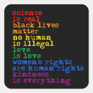 Wissenschaft ist real, und Liebe ist Liebe T - Shi Quadratischer Aufkleber