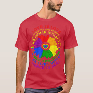 Wissenschaft ist wahre Sonnenblumen Rainbow Black T-Shirt