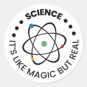 Wissenschaft ist wie Magie, aber echt   Lustige Wi Runder Aufkleber