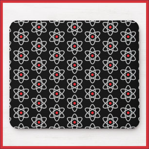 Wissenschaft Lover Black and Red Atom Mousepad