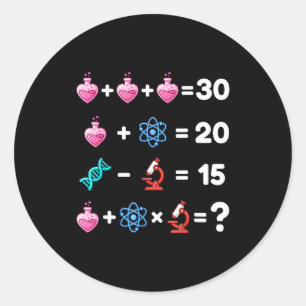 Wissenschaft Math Rätsel Valentinstag Chemie Biolo Runder Aufkleber