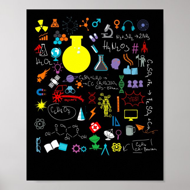 Wissenschaft Physik Mathematik Chemie Biologie Ast Poster (Vorne)
