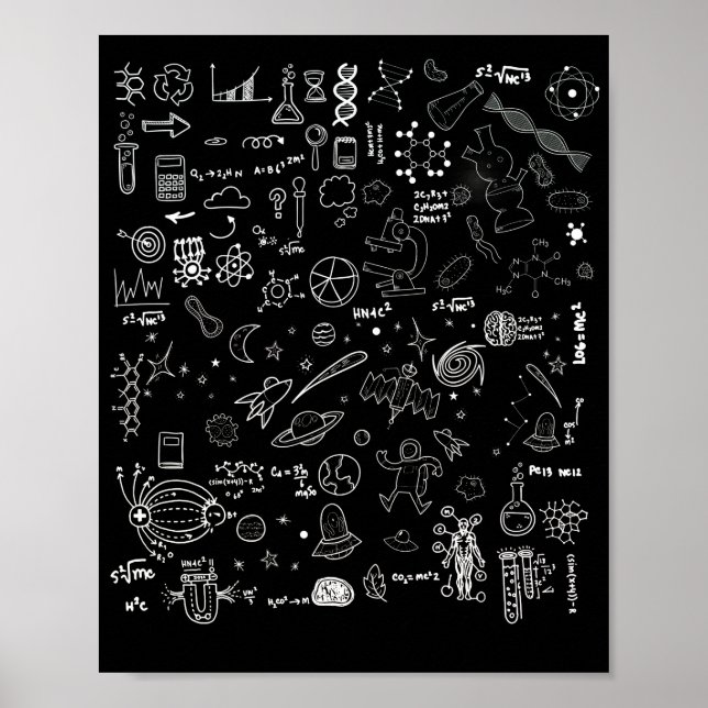 Wissenschaft Physik Mathematik Chemie Biologie Ast Poster (Vorne)