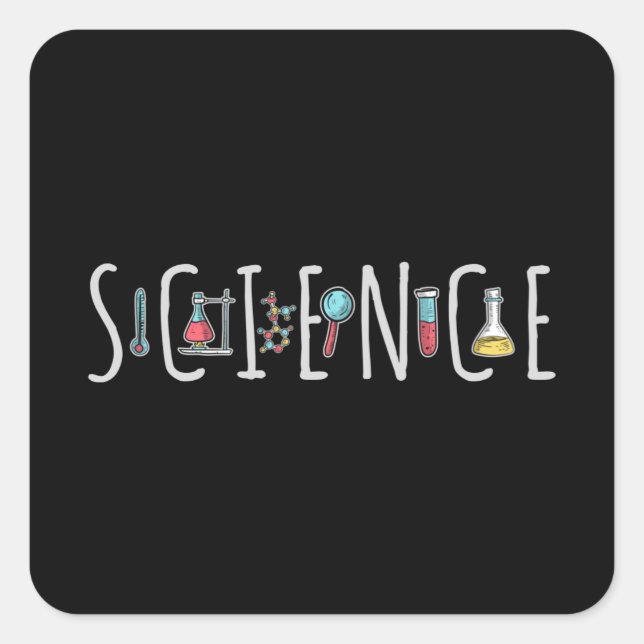 Wissenschaft Quadratischer Aufkleber (Vorderseite)