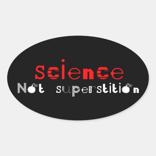 Wissenschaft statt Superstition Ovaler Aufkleber (Vorderseite)