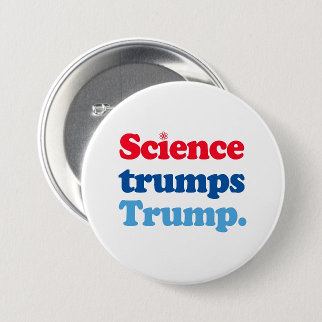 Wissenschaft trumpiert Trump Button (Vorne & Hinten)