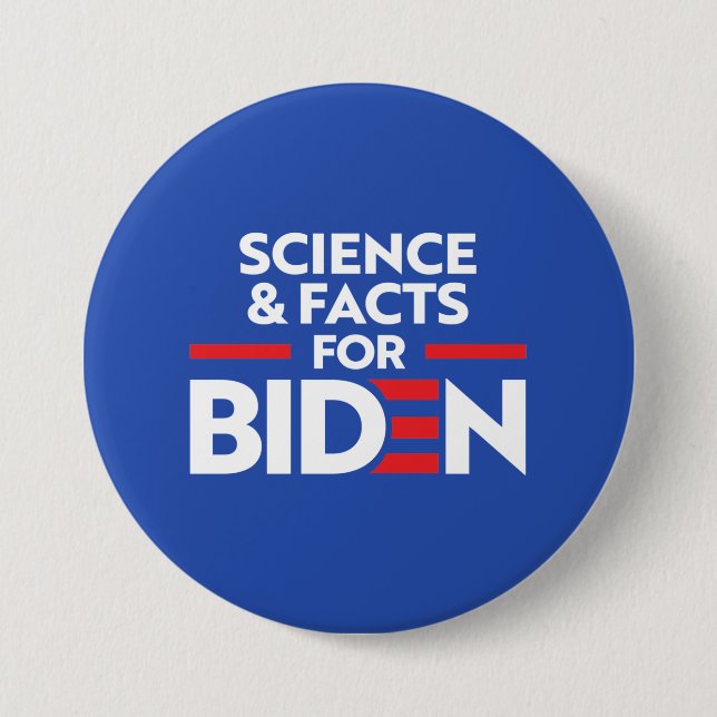 WISSENSCHAFT UND FAKTEN FÜR JOE BIDEN BUTTON (Vorderseite)