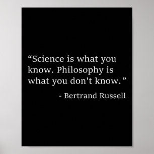 Wissenschaft und Philosophie Zitat Bertrand Russel Poster