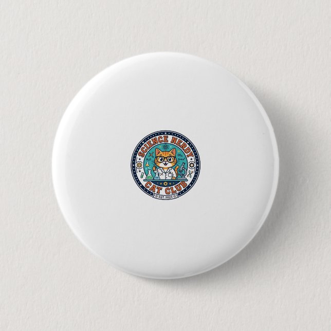 Wissenschaft Verrückte Katze Katzenmutter Geschenk Button (Vorderseite)