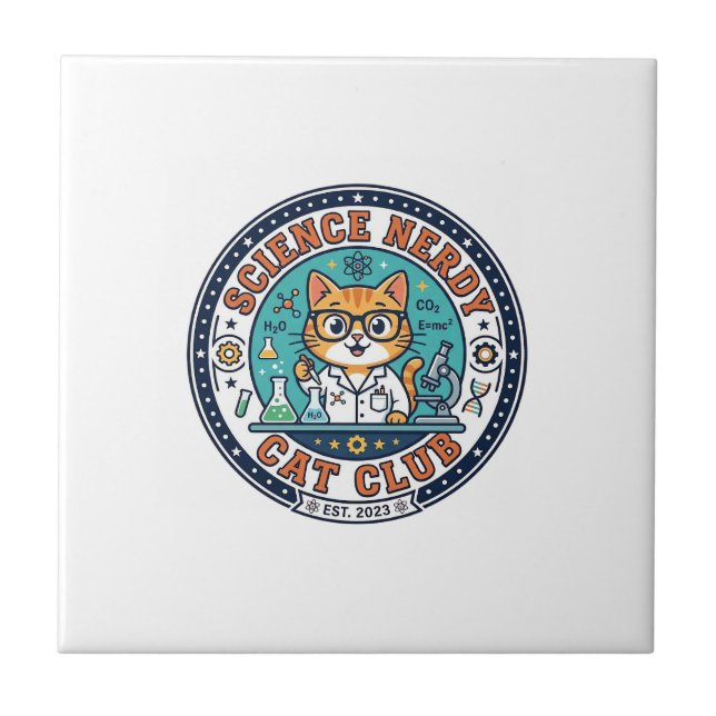 Wissenschaft Verrückte Katze Katzenmutter Geschenk Fliese (Vorderseite)