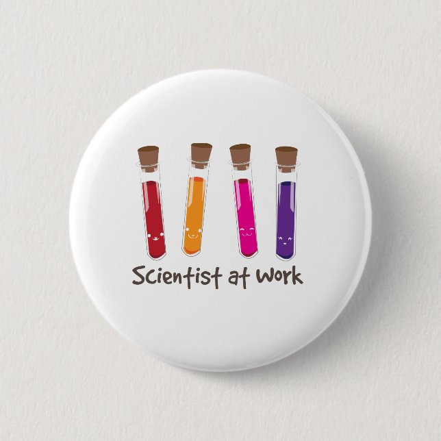 Wissenschaftler bei der Arbeit Button (Vorderseite)