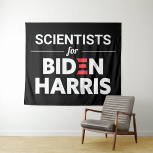 Wissenschaftler für Biden Harris Custom Text Black Wandteppich